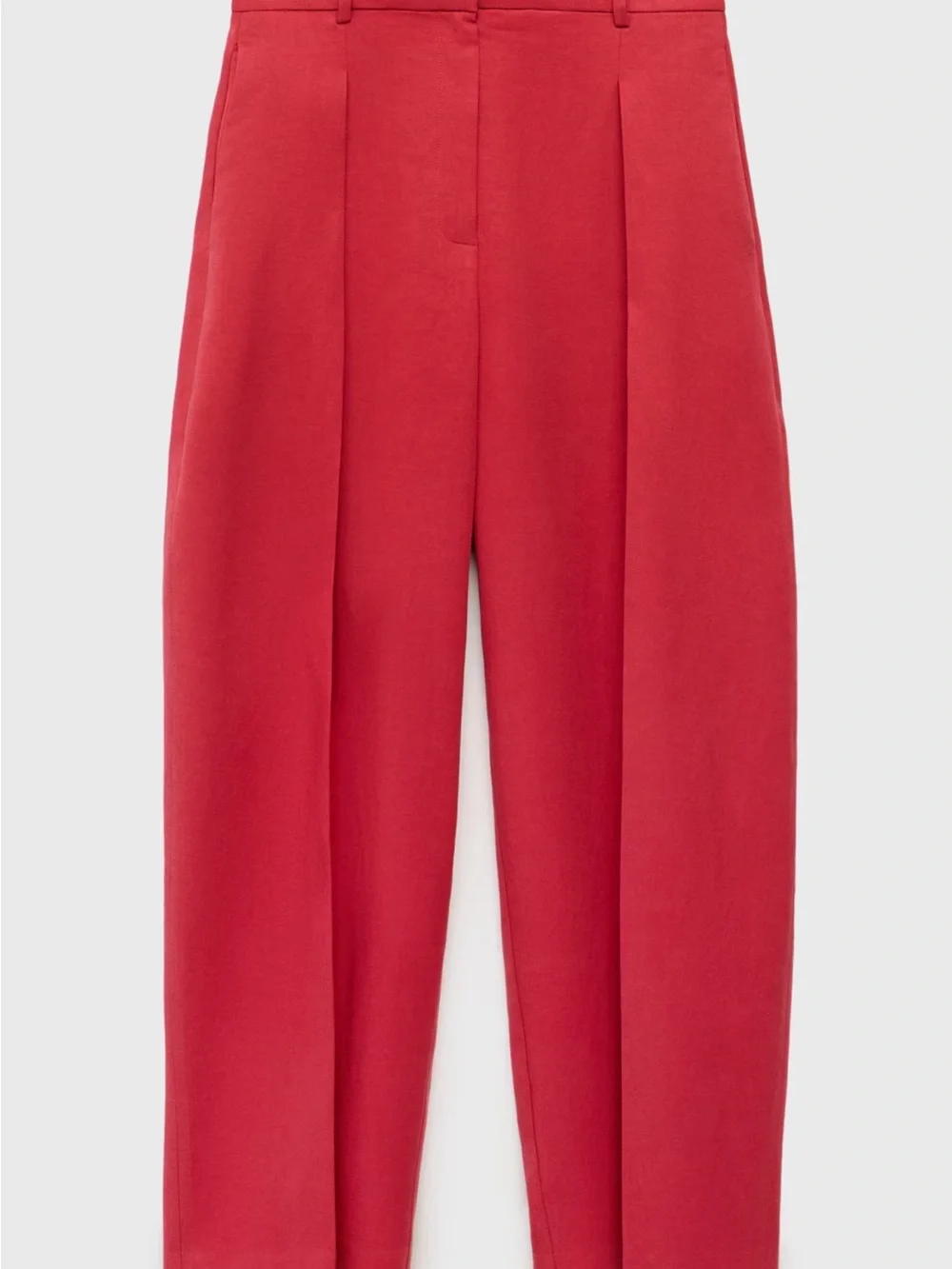 Mango Linen Blend Suit Pant in Cherry